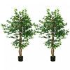 HOMCOM 2 Piece 5ft Artificial Trees Ficus for Indoor Home Decor
