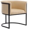 Manhattan Comfort Cosmopolitan Faux Leather Dining Chair - Tan & Black