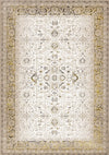 Zaris Cream Yellow Black Elegant Classic Rug, 5'3\" x 7'7\" Indoor Area Rug