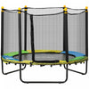 Qaba 55\" Trampoline for Kids, 44.5\"H Indoor Outdoor Toddler Trampoline with Safety Enclosure Net, Baby Recreational Play for Boys and Girls, Ages 3-10, Black