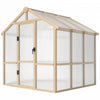 Outsunny 6.6 X 6ft Polycarbonate Greenhouse Walk-in Wooden Green House