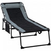 Outsunny Folding Chaise Lounge, Padded Reclining Tanning Chair, Black