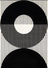 Forte Black White Stripes Contrasting Modern Area Rug - 7'9\" x 10'6\"