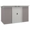 Outsunny 9'x4' Garden Storage Shed Galvanized Steel Tool House, Light Grey