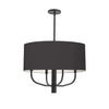 Dainolite Eleanor 4 Light Chandelier Matte Black Black/White Shade Lamp
