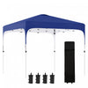 Outsunny 10' X 10' Pop Up Canopy Tent, Instant Sun Shelter, Tents For Parties, Height Adjustable, With Wheeled Carry Bag And 4 Sand Bags, For Outdoor, Garden, Patio, Royal Blue