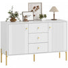 HOMCOM 47\" Buffet Cabinet with 3 Drawers and 2 Doors Modern Sideboard White