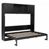 Ethan Solid Wood Murphy Bed with Storage Cabinets,Queen Size,Black Queen Bed