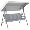 Outsunny 3-Seat Patio Swing Chair, Outdoor Porch Swing Glider, Light Grey