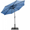 Costway 10ft Solar Lights Patio Umbrella Outdoor W/ 36 LBS Steel Umbrella Stand