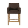Gabrielle 26\" Seat Height Counter Stool With Upholstered Fabric And Solid Wood Legs,brown