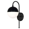 Dainolite Dayana 1 Light Wall Sconce Matte Black Finish White Glass Hardwire Or Plugin Lamp