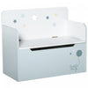 Qaba Kids Wooden Toy Storage Box Organizer Chest Chair 2 In 1 Design With Gas Stay Bar Seating Bench 23.5\" X 11.75\" X 19.75\" Light Blue
