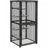Pawhut 71\"h Large Cat Cage, Multi-level Catio Outdoor Cat Enclosure With Uv-and Water Resistant Cover, 5 Platforms, Soft Pads, Double Doors, Metal For Indoor Outdoor Use, Black