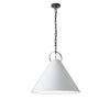 Dainolite Princeton 1 Light Pendant 24\" Dia Matte Black Finish White Shade Lamp