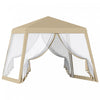 Outsunny 10x10ft Party Tent Canopy With Netting, Sun Shade Shelter, Khaki