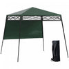 Outsuuny Retractable Awning With Angled Legs, Green And Black