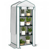 Outsunny Mini Greenhouse with Screen Roof, Portable Small Greenhouse, White