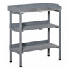 Outsunny Outdoor Potting Bench, Wooden Potting Table W/ Hooks, Grey