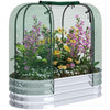 Outsunny Galvanized Raised Garden Bed With Crop Cage, Metal Planter Box