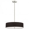 Dainolite Everly 4 Light Pendant Satin Chrome Finish Black Shade Lamp