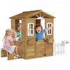 Outsunny Playhouse for Kids Outdoor with Door Windows Mailbox Flower Pot Holder Serving Station Bench Yellow
