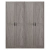 Cornelia Modern 2-Piece Wardrobe Closet in Gray Armoire