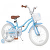 Costway 18\" Kids Bike Toddler Bicycle With Training Wheel Kickstand For 4-8 Years Blue