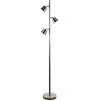 Dainolite Modern 3 Light LED Floor Lamp Satin Chrome Finish