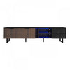 Ethan 78.7\" TV Cabinet with Adjustable LED Lighting,Black Tv Stand