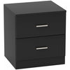 HOMCOM Bedside Table with 2 Drawers, Modern Nightstand for Bedroom, Black