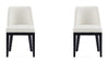 Manhattan Comfort Set of 2 Gansevoort Modern Faux Leather Dining Chairs - Cream