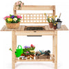 Costway Garden Potting Bench Workstation Table W/sliding Tabletop Sink Shelves