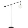 Dainolite Holly 1 Light Floor Lamp 106\" H Matte Black Opal White Glass
