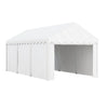 Outsunny 10 X 20ft Carport, Portable Garage With 2 Roll-up Doors, White
