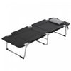 Outsunny Folding Camping Cot Sleeping Beds For Outdoor Hiking, Black
