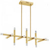 Dainolite Francesca Horizontal Chandelier 48w Aged Brass Acrylic Diffuser Lamp