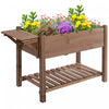 Outsunny Raised Garden Bed With 8 Grids And Storage Shelf, Elevated Planter Box With Legs, For Vegetables Flowers Herbs, Brown