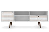 Manhattan Comfort Liberty 70.86\" Mid-Century Modern TV Stand with 4 Shelving Spaces & 1 Drawer - White