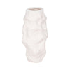 Ceramic 11\" Jagged Textured Vase - White