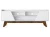 Manhattan Comfort Mid-Century Modern Marcus 62.99\" TV Stand with Solid Wood Legs - White