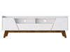 Manhattan Comfort Mid-Century Modern Marcus 70.86\" TV Stand with Solid Wood Legs - White