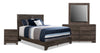 Yorkdale 6pc Bedroom Set with Panel Bed, Dresser, Mirror & Nightstand, Grey - Queen Size