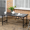 Outsunny Foldable Outdoor Dining Table For 4, Height Adjustable Steel Legs