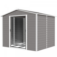 Outsunny 8'x7' Outdoor Storage Shed Garden Shed W/ Lock, Light Grey