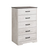 Prepac Rustic Ridge 27.5\" 5-Drawer Chest - Washed White