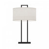 25\" Black Modern Table Lamp with Textured Shade