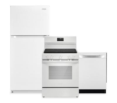 Frigidaire 3-Piece Kitchen Appliance Package – White | Ensemble de 3 électroménagers Frigidaire pour la cuisine - blanc