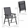 Outsunny 2-piece Folding Dining Chair Set For Relaxing On Patio, Dark Grey