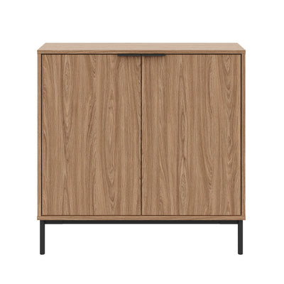 Nordika Slim 2-Door Storage Console Accent Cabinet - Light Walnut | Armoire décorative de rangement mince Nordika à 2 portes - noyer clair